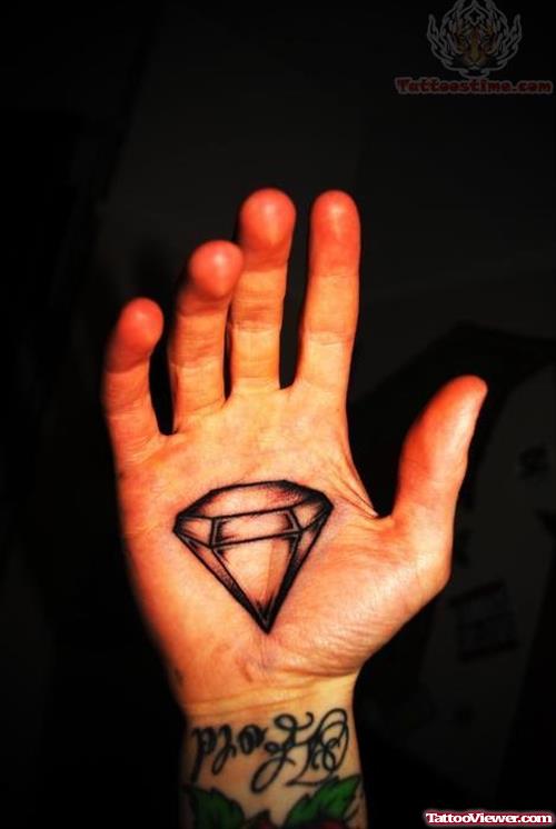 Crystal Diamond Tattoo On Palm