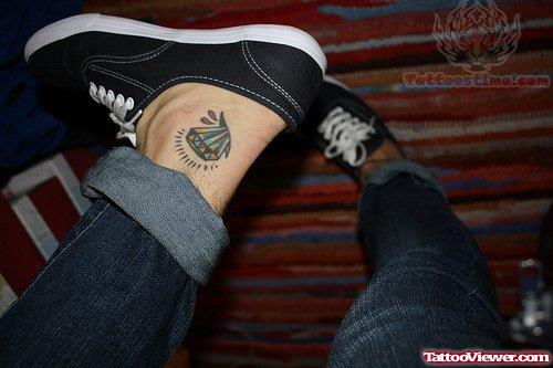 Colorful Diamond Tattoo On Ankle