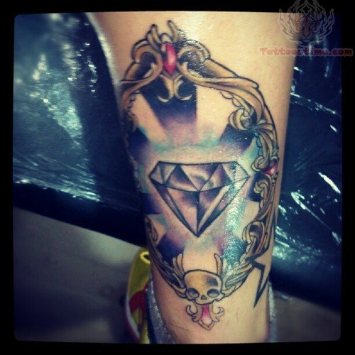 Skull And Diamond Tattoo