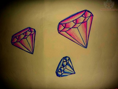 Colorful Diamond Tattoos