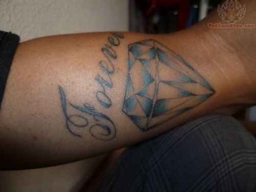 Blue Ink Forever Diamond Tattoo