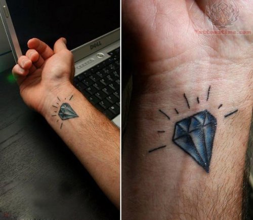 Blue Diamond Tattoos On Wrists