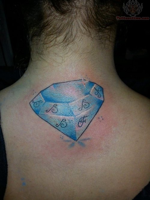 Blue Diamond Tattoo On Back