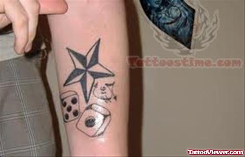Star And Dice Tattoo