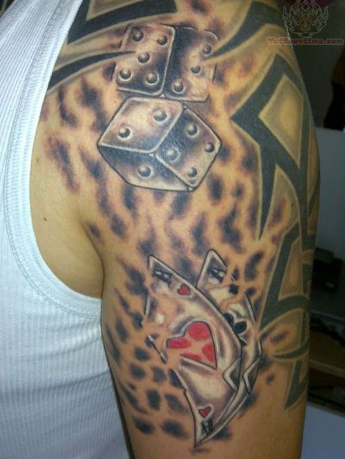 Dice Tattoo Designs On Shoulder