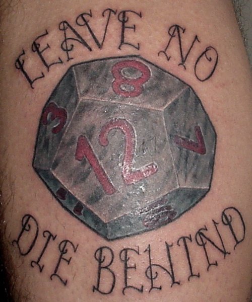 Leave No Die Behind Dice Tattoo