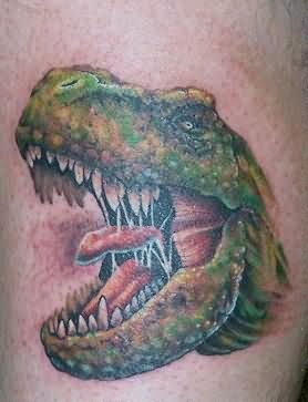 Color Ink Zombie Dinosaur Tattoo