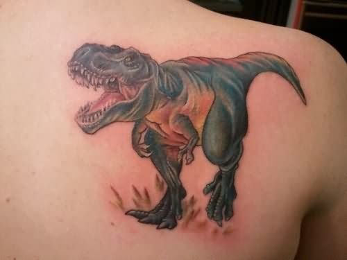 Right Back Shoulder Dinosaur Tattoo