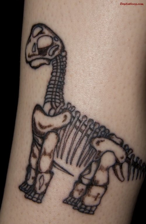 Skeleton Dinosaur Tattoo On Arm