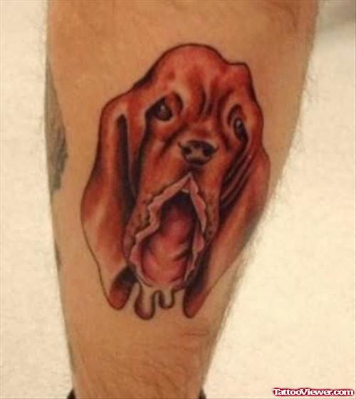Red Face Dog Tattoo