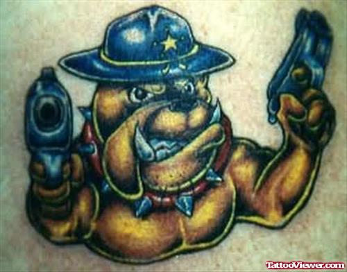 Funny Dog Tattoo Design