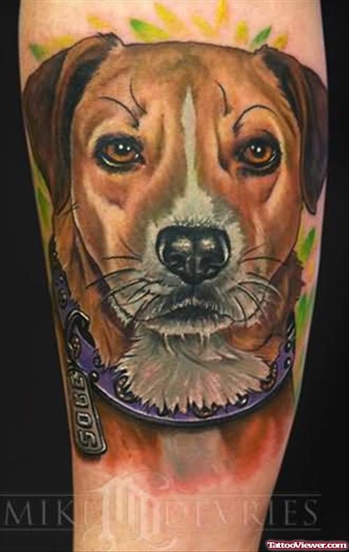Dog Portrait Large Image Tattoo