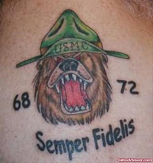 Dog Tatto of a Military Sepoy