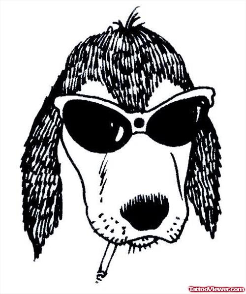 Dog With Sunglasses Tattoo