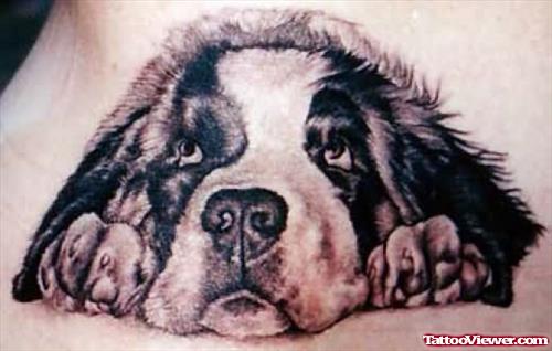 Cute Lying Dog Tattoo