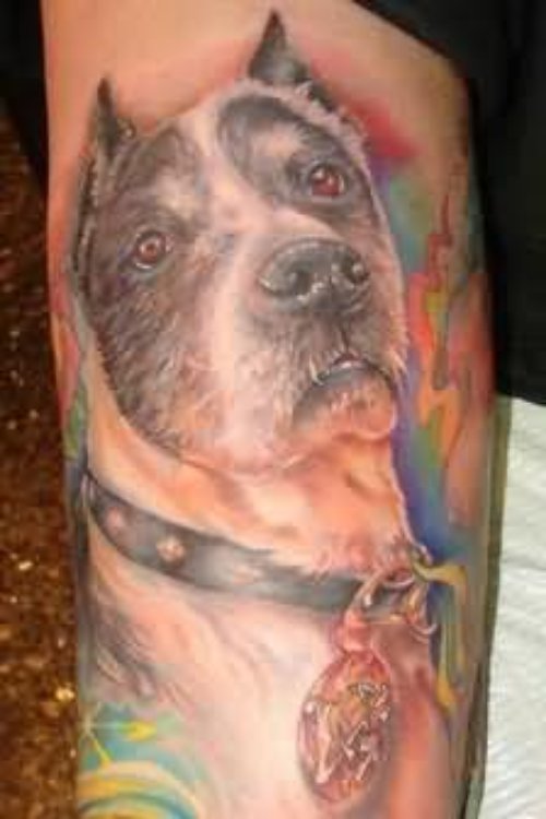 Dog Tattoo Design For Leg