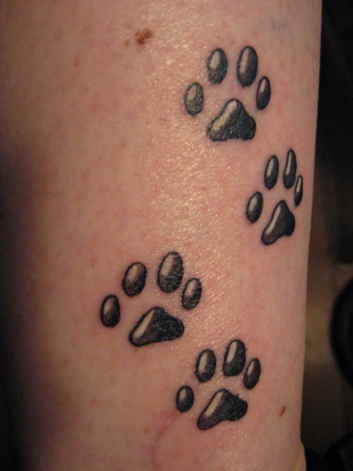 Dog foot Prints Tattoo