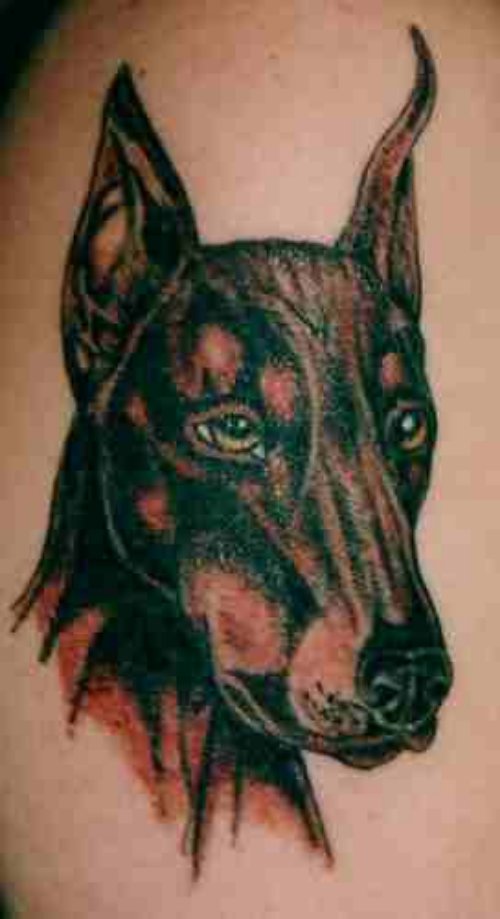 Long Dog Face Tattoo