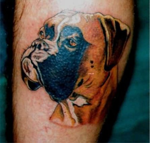 Bull Dog Big Face Tattoo