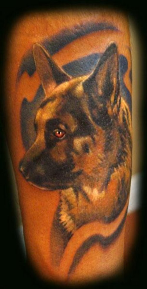 Jerman Shephered Dog Tattoo Design