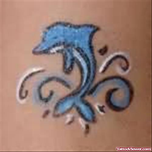 Tribal Dolphin Tiny Tattoo