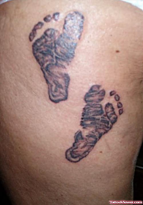 Footprints Tattoo On Back