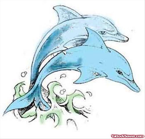 Blue Dolphin Tattoo