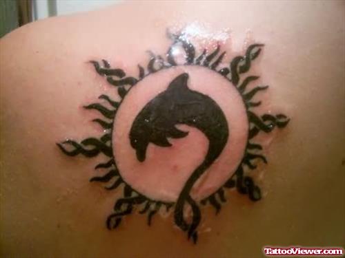 Dolphin And Sun Tattoo
