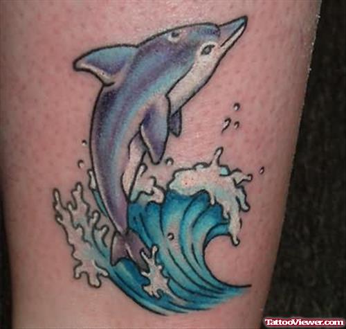 Dolphin And Water Tattoo