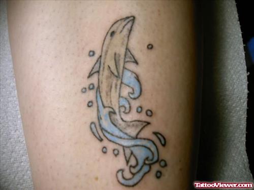 Dolphin & Water Tattoo