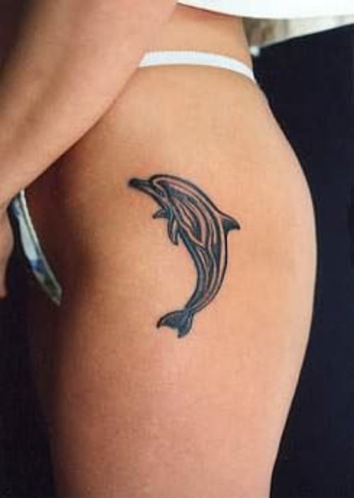 Black Dolphin Tattoos For Girls