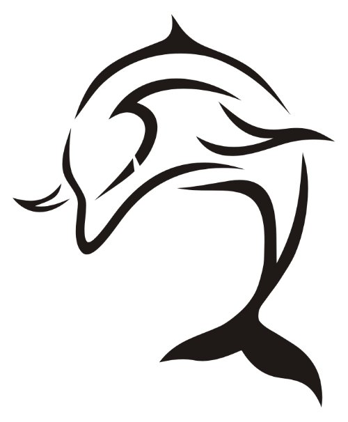 Tribal Outline Dolphin Tattoo Design