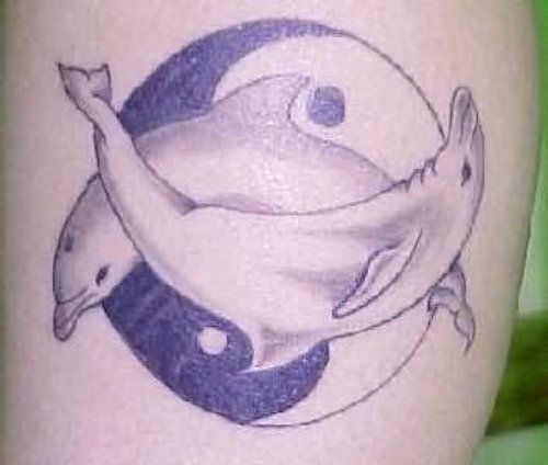 Yin Yang Dolphin Tattoo Idea