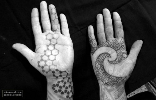 Dotwork Tattoos On Both Hands