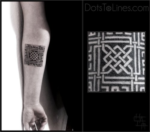 Dotwork Tattoo On Right Forearm