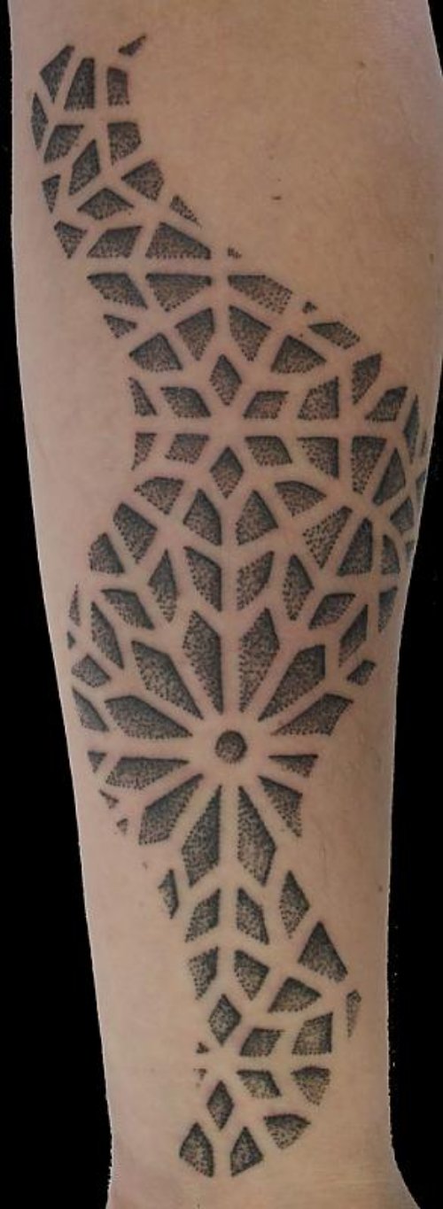 Unique Dotwork Tattoo On Sleeve
