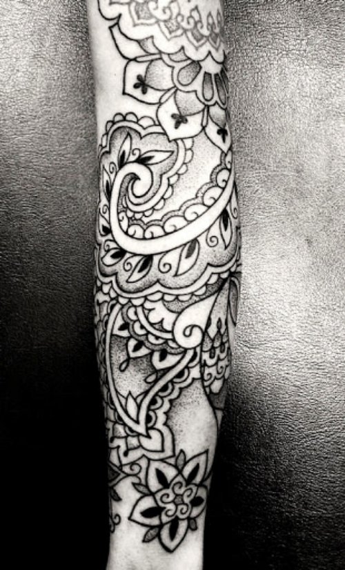Amazing Dotwork Tattoo On Sleeve
