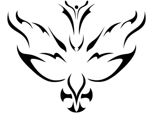 Black Tribal Dove Tattoo Design