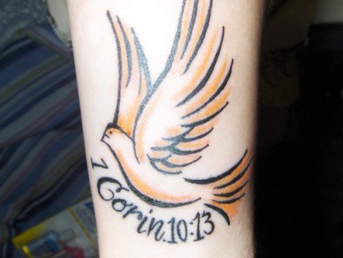 Memorial Dove Tattoo On Arm