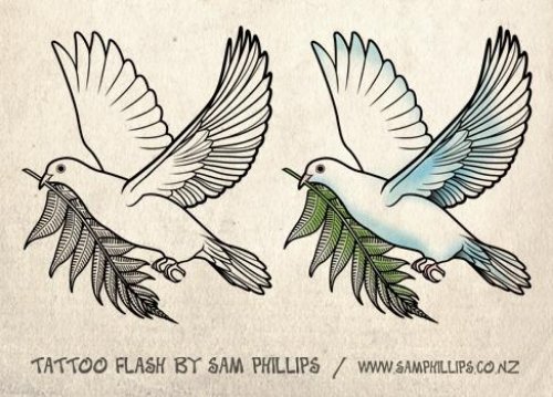 Flying Dove Tattoo Design