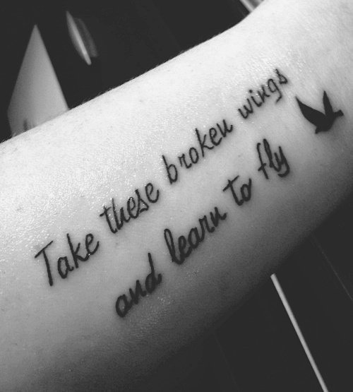 Take These Broken Wings And Learn To Fly Dove Tattoo