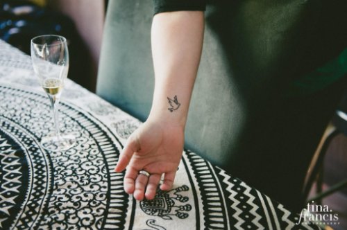 Small Dove Tattoo On Right Forearm
