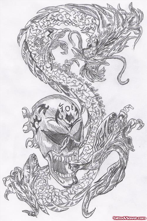 50 Skeleton Dragon Tattoo Illustrations RoyaltyFree Vector Graphics   Clip Art  iStock