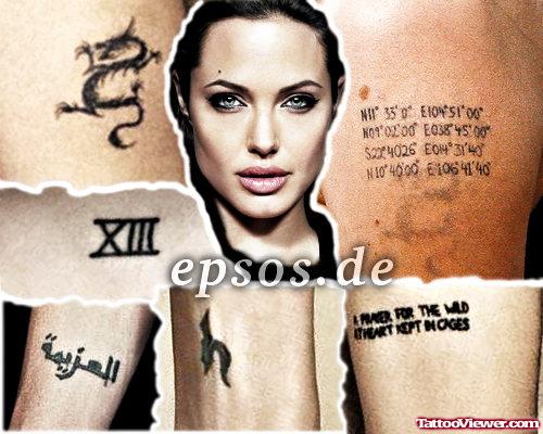 Angelina Jolie Dragon Tattoo
