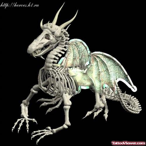 Dragon Skeleton Tattoo Design