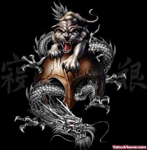 angry Dragon Tattoos Design
