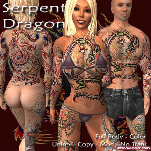 Dragon Tattoo Design For Girls Full Body