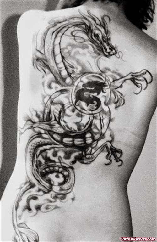 Girl Back Dragon Tattoo