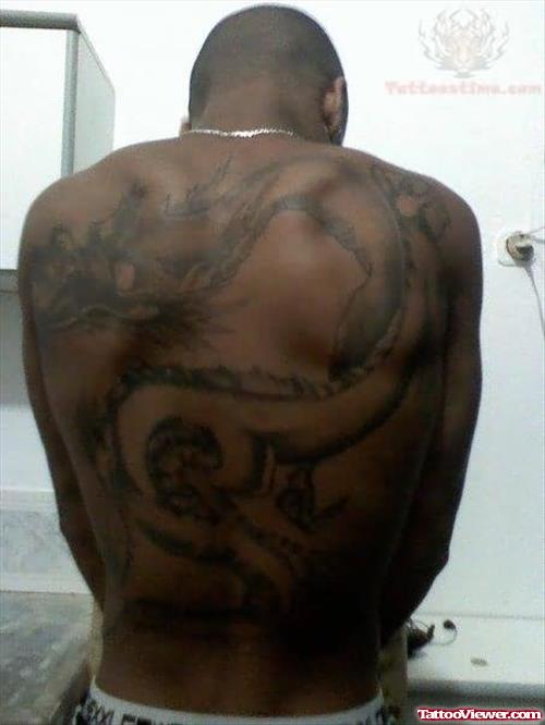 Large Dragon Tattoo On Full Back