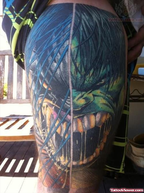 Ugly Dragon Head Tattoo On Shoulder